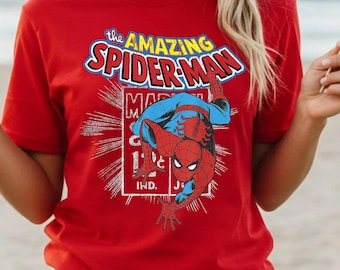 Camiseta vintage de póster de cómic de Spider-Man: camiseta de superhéroe de los 90