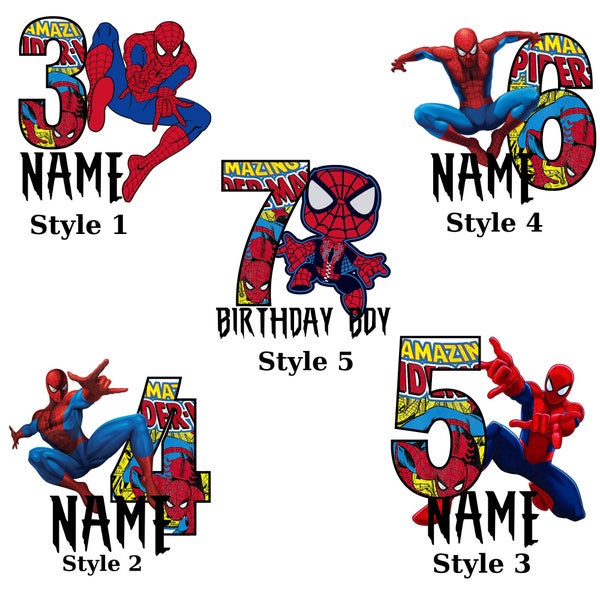 PNG Spiderman personalizzato, Spider-Man per bambini Spidey Birthday Boy PNG, PNG di compleanno abbinato alla famiglia, Png Spiderman personalizzato, Famiglia abbinata