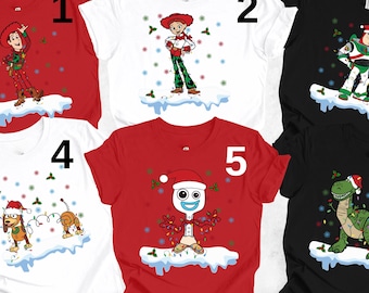 Personalized Toy Story Christmas Shirt, Disney Matching Shirts, Christmas Lights Tee, Forky, Rex, Woody, Buzz Lightyear, Jessie, Alien, Hamm