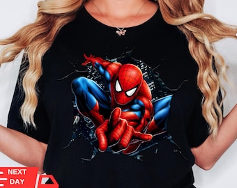 Camiseta con póster de cómic de Spiderman, camiseta vintage de superhéroe de los 90, regalo de Navidad