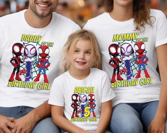Personalized Spiderman Birthday T-Shirts and Sweatshirts: Ghost Spider & Friends Tee