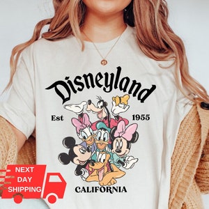 Camiseta retro de Mickey y sus amigos de Disneyland, camiseta de vacaciones familiares en California, sudadera de viaje a Disney