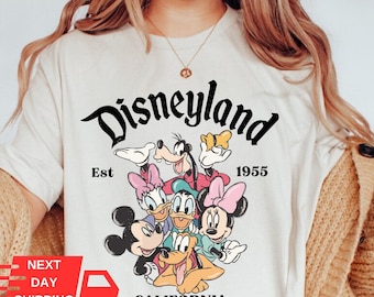 Retro Disneyland Mickey and Friends Tee, California Family Vacation Shirt, Disney Trip Sweatshirt