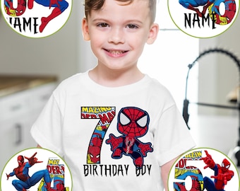 Personalized Spiderman Shirt, Toddler Hoodie, Spider-Man for Kids Spidey Birthday Boy Toddler TShirt,Marvel Avengers Spiderman Youth Shirt