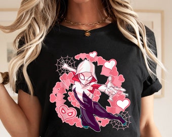 Spider Gwen Stacy Hearts Shirt Gwen Stacy Tee, Spider-Gwen Shirt, Spider-Man Shirt, Spider-Girl Shirt, Spiderman Tee, Valentine's Day gift