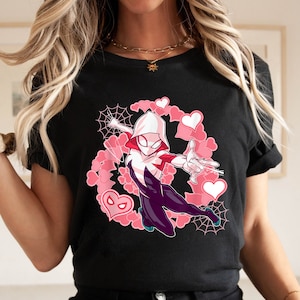 Spider Ghost Hearts Shirt Gwen Stacy Tee, Spider-Gwen Shirt, Spider-Man Shirt, Spider-Girl Shirt, Spiderman Tee, Valentine&#39;s Day gift