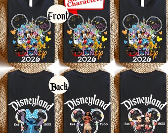 Camisetas y sudaderas personalizadas de Disneyland California con todos los personajes de Disney: camisetas a juego para viajes familiares, fiestas grupales de vacaciones