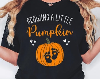 Growing a Little Pumpkin Maternity Sweatshirt, T-Shirt, Hoodie: Fall Pregnancy Announcement Tee