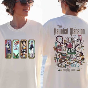 Vintage Mickey and Friend The Haunted Mansion Map Shirt,The Haunted Mansion Map Shirt,Disney Family Shirt, Disney Trip,Stretching Room Shirt