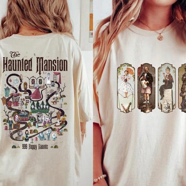 The Haunted Mansion Map Shirt, Gift for Mom Shirt, Retro The Haunted Mansion Map, Stretching Room Shirt, Disney Halloween Shirt Disney Trip