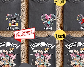 Comfort Colors® Personalized Disney Florida All Disney Characters Shirts,Sweatshirt:Family Trip Matching Tees,Vacation Group Party