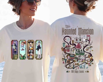 Vintage Mickey and Friend The Haunted Mansion Map Shirt,The Haunted Mansion Map Shirt,Disney Family Shirt, Disney Trip,Stretching Room Shirt