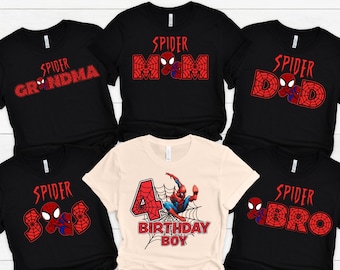 Custom Spider Family Birthday Shirts: Family Matching Spiderman Tee, Spider Mom, Spider Dad, Spider Name Shirts
