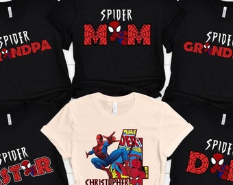 Familia de arañas personalizada PNG a juego: Diseño de fiesta personalizado (descarga digital) (No incluido)