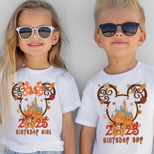 Personalized 2025 Thanksgiving Birthday Boy/Girl Disney Shirt, Disney Fall Birthday Boy Shirt,Fall Shirt,Birthday Crew Shirt,Disney Fall Tee
