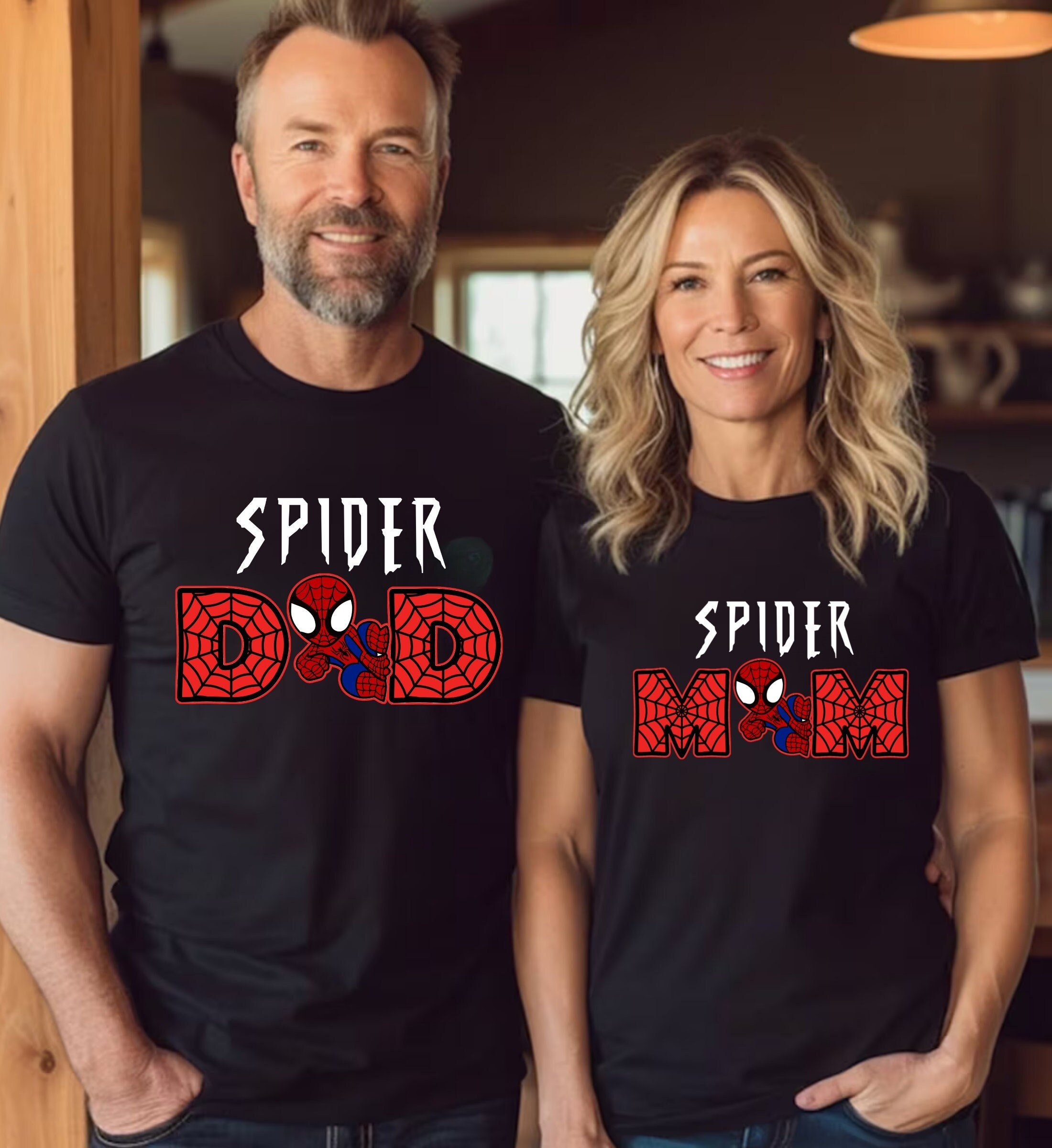 Custom Spider Family Matching Shirt: Spider-Dad, Spider-Mom, Spider-Name,Sweatshirt,Hoodie, Birthday Party Outfit, Gift for Birthday