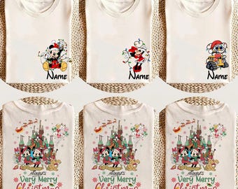 Custom Disney Christmas All Characters Shirts,Sweatshirt: Xmas Family Matching Tees, Vacation Group Party, Very Merry Christmas