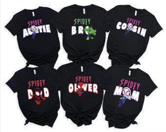 Custom Spidey and His Amazing Friends Matching Tshirt, Ghost,Spidey,Spin,Hulk Shirt, Family Birthday Shirts, Birthday Boy,Birthday Girl Tees