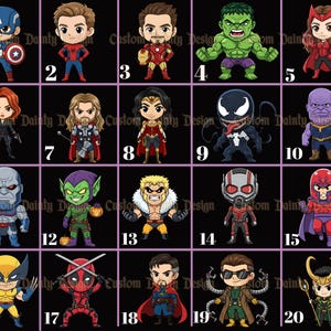 Chemise Avengers personnalisée pour papa et maman avec nom d'enfant, chemise Marvel, t-shirt fête des pères, tous les personnages de super-héros, cadeau pour papa, maman, grand-père image 3