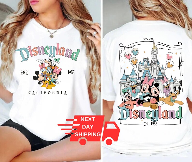 Camiseta retro de Disneyland California: camiseta de Mickey y sus amigos, camiseta de vacaciones familiares de Disney, camiseta de viaje a Disney, camiseta de grupo, camiseta familiar a juego imagen 2