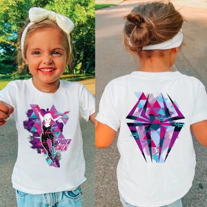 Spider-Gwen Tee: Spiderman, Miles Morales, Two-Sided Shirt,Unisex Tee, Hoodie, Sweatshirt, Gift for Mom,Gift for Sister,Christmas Gift image 4