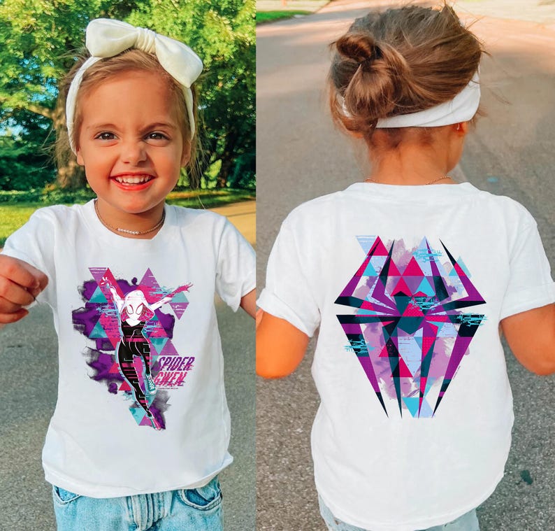 Spider-Gwen Tee: Spiderman, Miles Morales, Two-Sided Shirt,Unisex Tee, Hoodie, Sweatshirt, Gift for Mom,Gift for Sister,Christmas Gift image 4