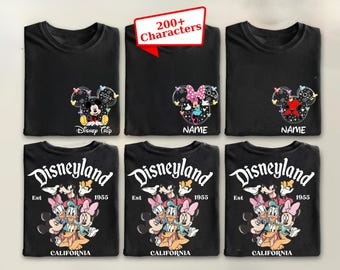 Personalized Disneyland California All Disney Characters Shirts,Sweatshirt: Family Trip Matching Tees, Vacation Group Party