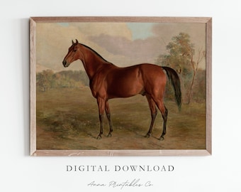 TÉLÉCHARGEMENT NUMÉRIQUE de tableau cheval ancien | Art mural imprimable vintage équestre | Impression d'art victorienne | Décoration de ferme du XIXe siècle