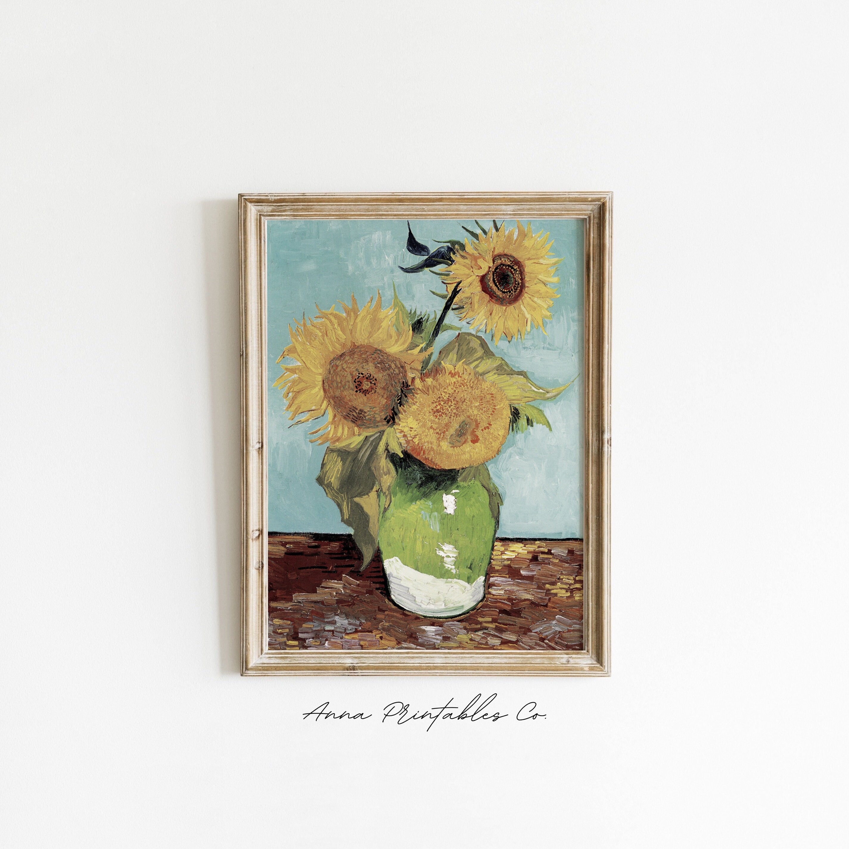 Vincent Van Gogh Grußkarte „Zwölf Sonnenblumen“ – Leinwanddruck In Premium-Qualität Mit Umschlag