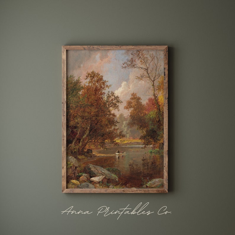 Antique Fall Landscape Painting DIGITAL DOWNLOAD | Vintage Autumn ...