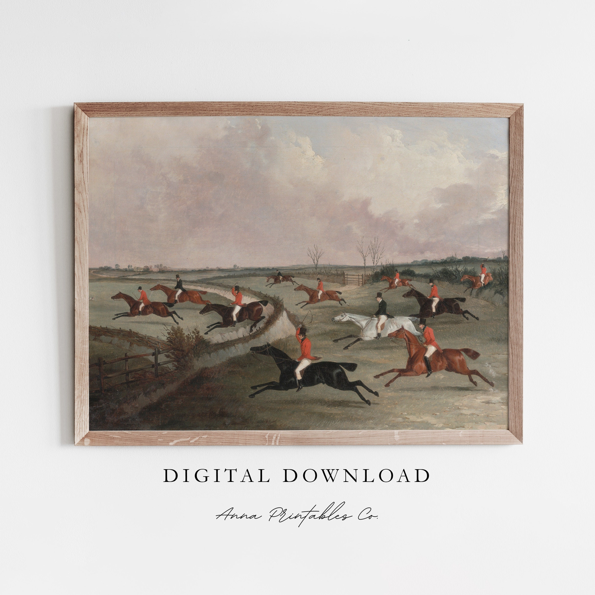An English Hunt | Antique Horse Painting for Digital Download | Vintage ...