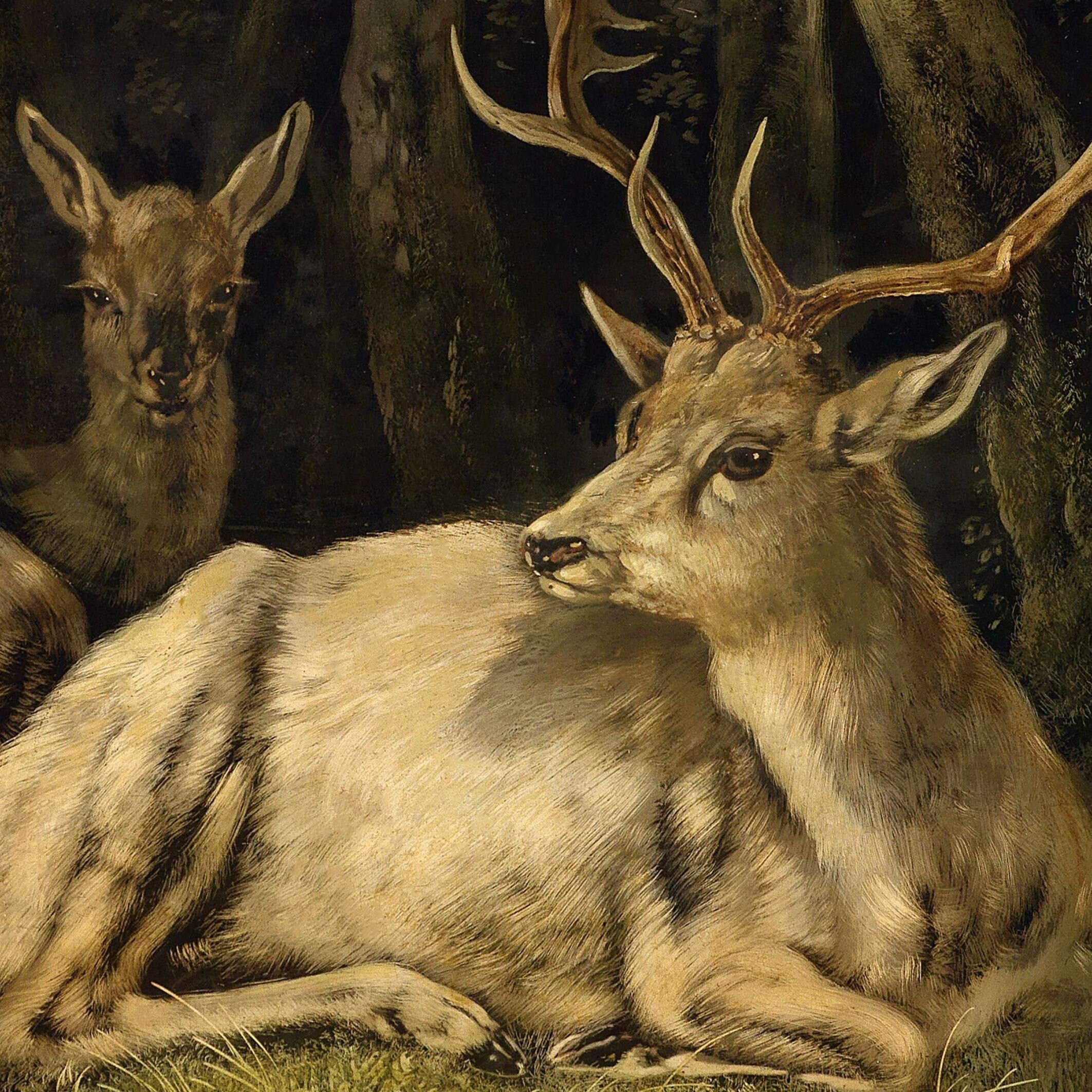 Antique Deer Painting DIGITAL DOWNLOAD | Victorian Vintage Moody Forest ...