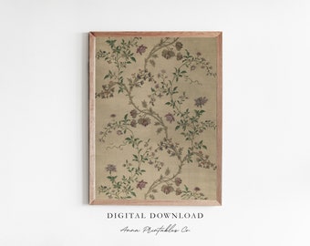 May include: A digital download of a printable floral pattern with a beige background and pink and green flowers. The text "DIGITAL DOWNLOAD" and "Anna Printables Co." is at the bottom of the image.