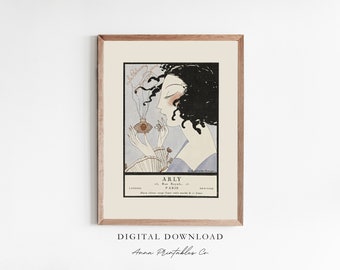 Vintage French Perfume Ad Poster from Gazette du Bon Ton | Art Deco Printable Wall Art | Antique Fashion Magazine Art Print Home Decor