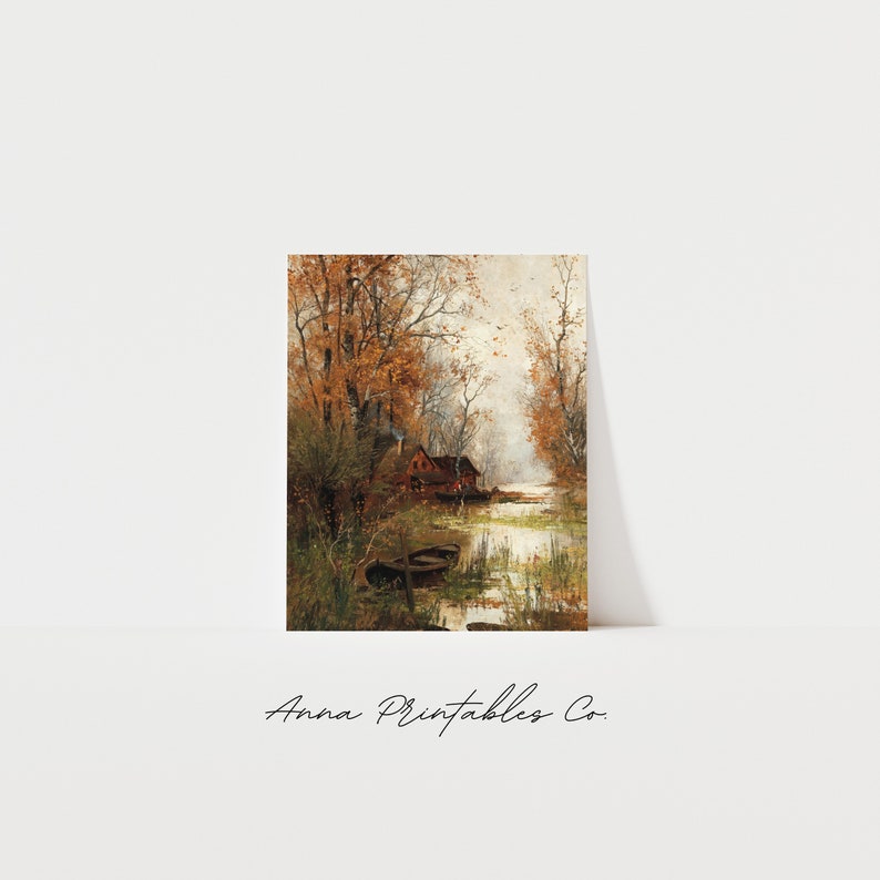 Antique Autumn Painting DIGITAL DOWNLOAD | Vintage Fall Printable Wall ...