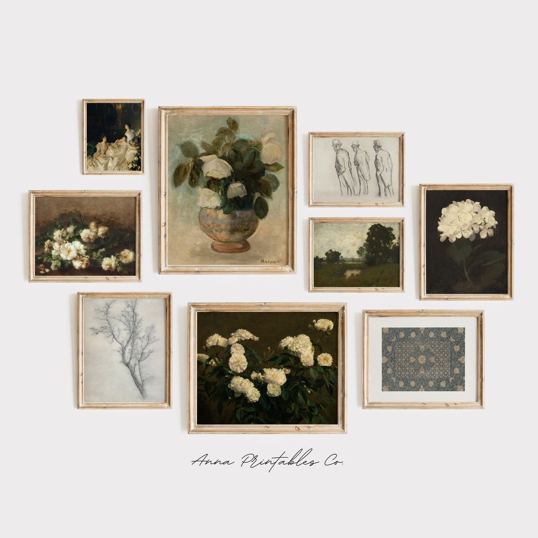 Set of 9 Antique Fine Art Prints for Digital Download | Vintage Gallery ...