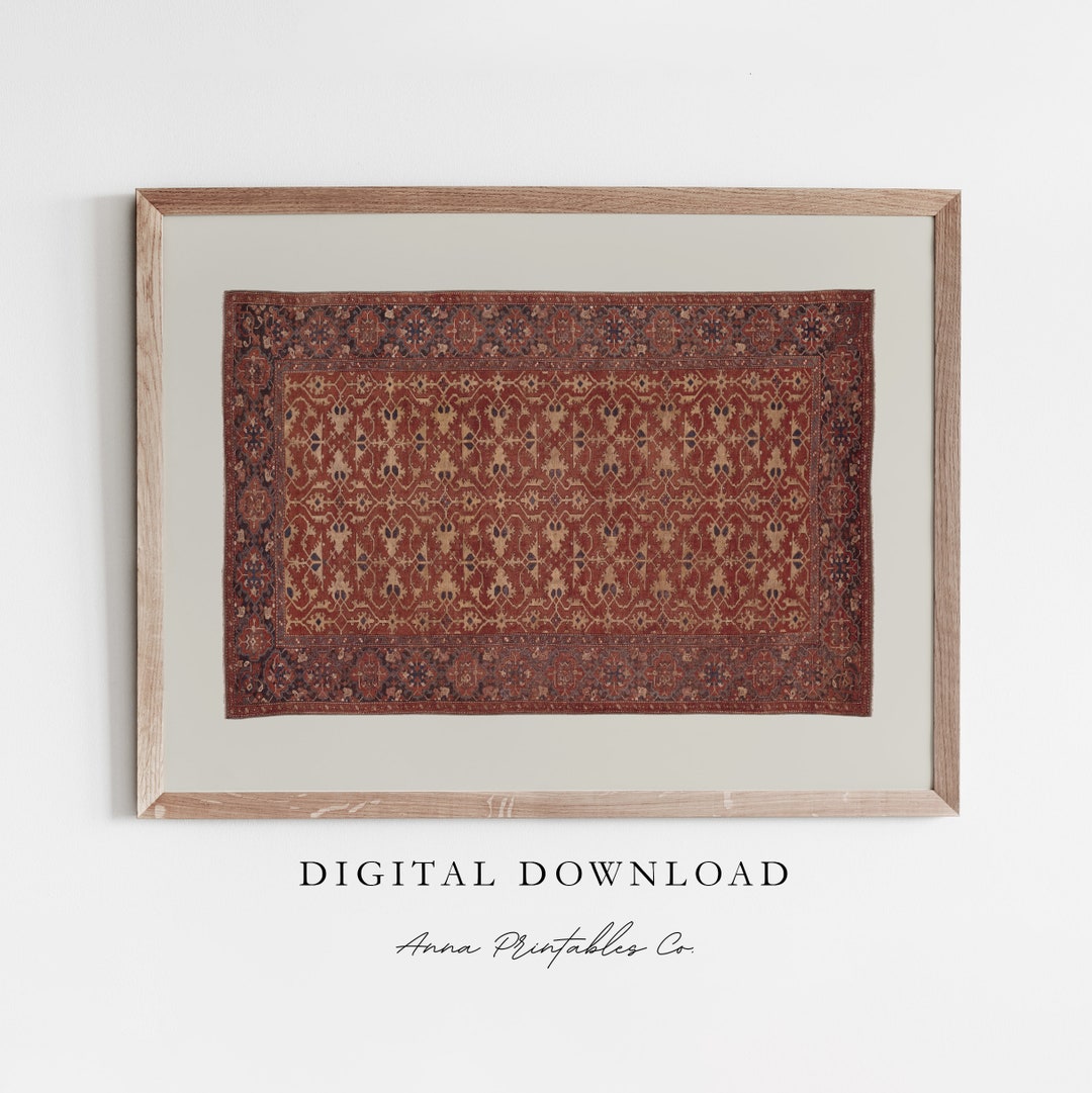 Tapestry V | Antique Crimson Rug Print for Digital Download | Vintage ...