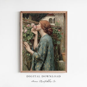 The Soul of the Rose | Antique Remastered John Williams Waterhouse Painting Digital Download | Vintage Printable Wall Art | Fine Art Print