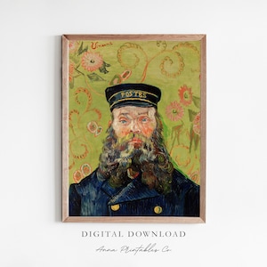 El cartero de Van Gogh DESCARGA DIGITAL / Pinturas de arte famosas Arte de pared imprimible / Obra de arte de galería vintage / Pintura al óleo colorida antigua