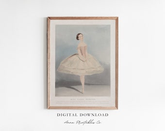 Ballerina | Antique Drawing of Ballerina Clara Webster of Digital Download | Vintage Nursery Printable Wall Art | Pink Girl's Room Decor