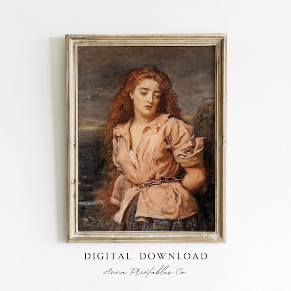 The Martyr of the Solway Painting DIGITAL DOWNLOAD | Vintage Pre-Raphaelite Printable Wall Art | Antique Victorian Decor | Classical Artwork