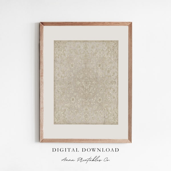 Tapestry II | Neutral Vintage Tapestry Art Print for Digital Download | Antique Textile Printable Wall Art | Beige Wall Decor | Asian Art