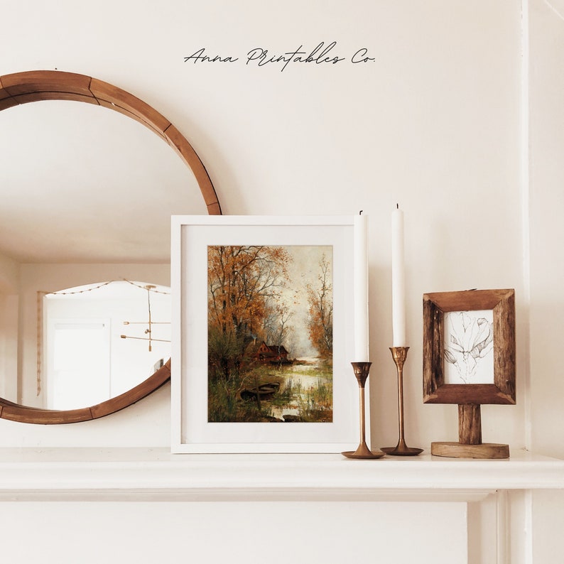 Antique Autumn Painting DIGITAL DOWNLOAD | Vintage Fall Printable Wall ...