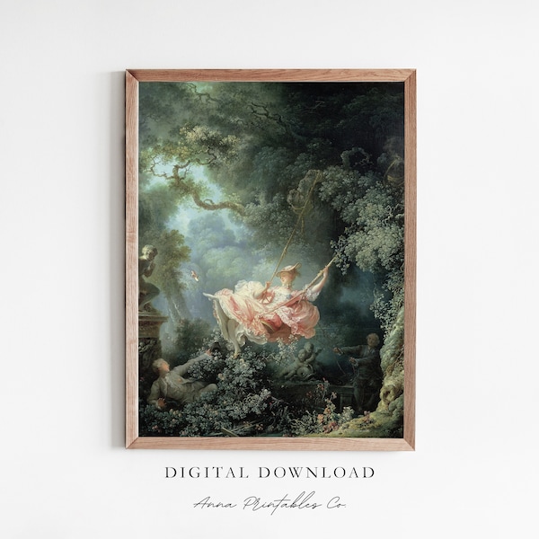 The Swing | Digitally Remastered Fine Art Painting by Jean-Honoré Fragonard for Digital Download | Vintage Printable Wall Art | Antique Art