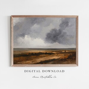 Copper Landscape | Antique Countryside Landscape Painting for Digital Download |  Farmhouse Decor Printable Wall Art | Fine Art Prints