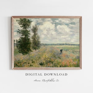 Mohnblumen | Digital remastered Monet Gemälde zum digitalen Download | Vintage Landschaft druckbare Kunst | Antiker Frühlingsdruck