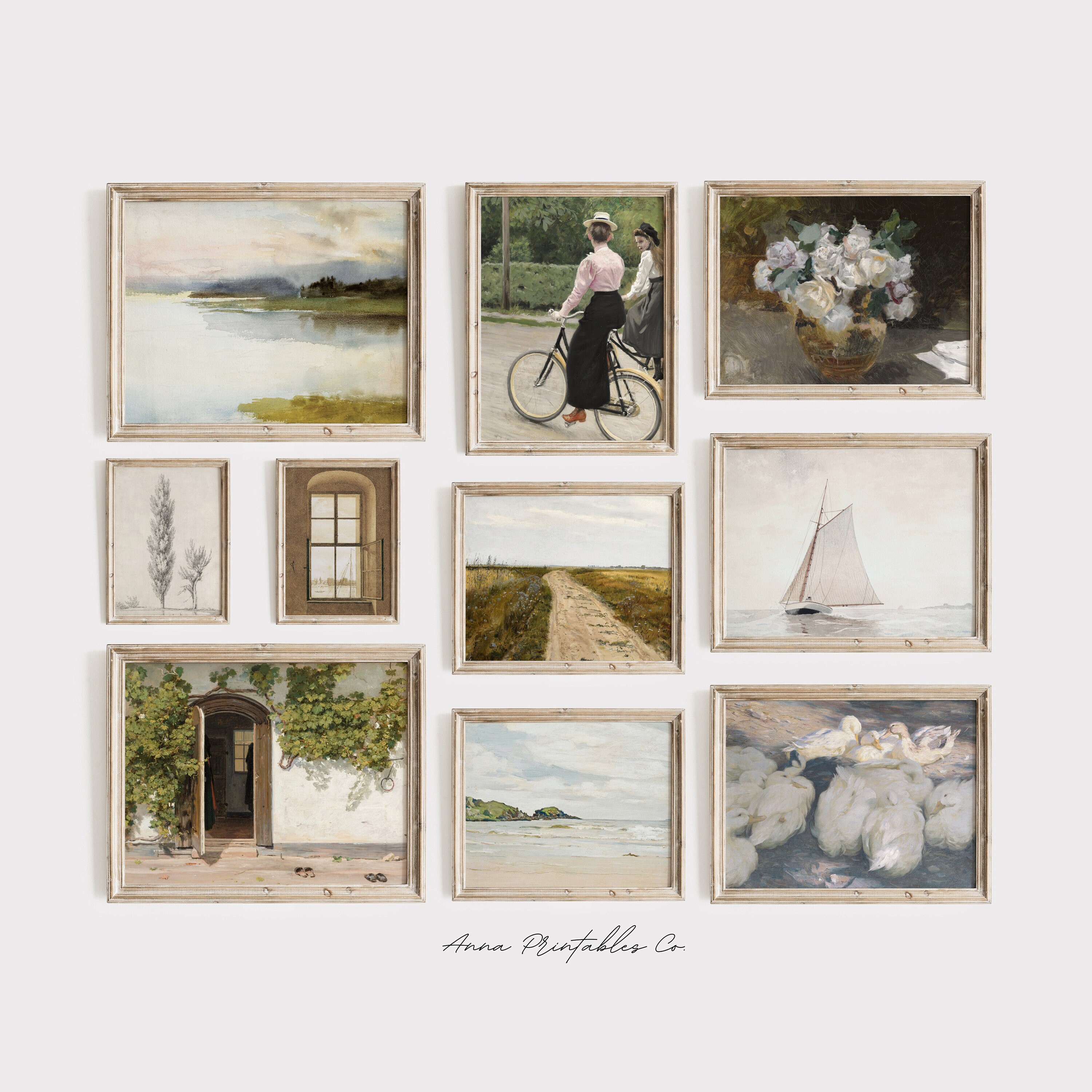 Set of 10 Antique Victorian Fine Art Prints for Digital Download | Vintage Gallery Wall | 19th Century Printable Wall Art | Light Academia
