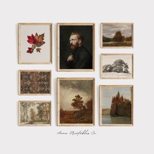 Antike Herbst Fine Art Prints 8er Set DIGITAL DOWNLOAD | Vintage Herbst Galeriewand-Set | Maximalistisches Dekor druckbare Wandkunst | Cottage Home