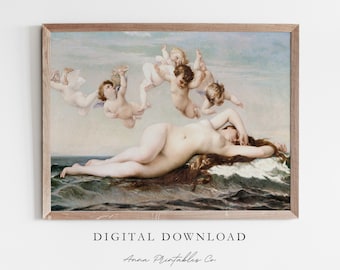 El nacimiento de Venus / Pintura clásica del Renacimiento para descarga digital / Mitología griega imprimible arte de pared / Impresiones de arte vintage / Bellas artes