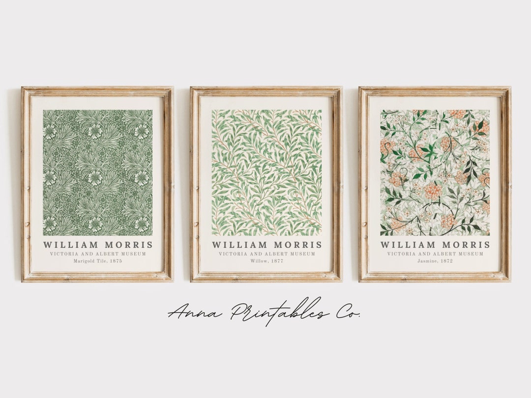 William Morris Poster Set Digital Download, Green Aesthetic Set of 3 ...